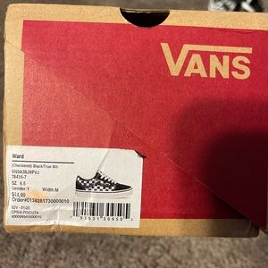 Black & White Vans, size 6.5